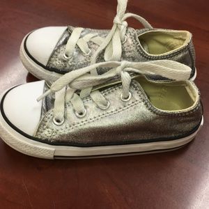 Silver Toddler Converse size 8